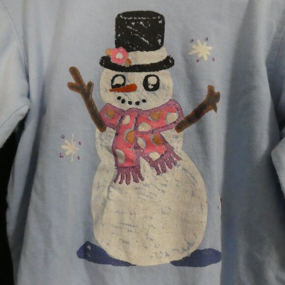 TANGERINE | size 3 | Light Blue Snowman Long Sleeve Top - Picture 3 of 15